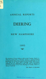 Annual report of the Town of Deering, New Hampshire 1983_cover