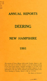 Annual report of the Town of Deering, New Hampshire 1981_cover