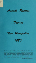 Annual report of the Town of Deering, New Hampshire 1980_cover