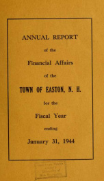 Annual report for the Town of Easton, New Hampshire 1944_cover