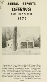 Annual report of the Town of Deering, New Hampshire 1975_cover