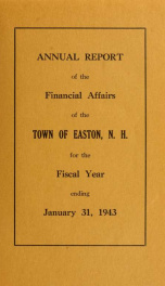 Annual report for the Town of Easton, New Hampshire 1943_cover