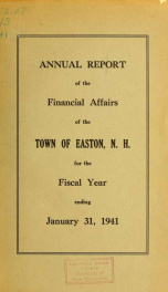 Annual report for the Town of Easton, New Hampshire 1941_cover