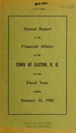 Annual report for the Town of Easton, New Hampshire 1940_cover