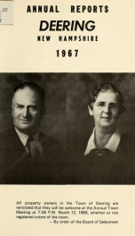 Annual report of the Town of Deering, New Hampshire 1967_cover