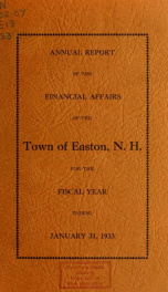 Annual report for the Town of Easton, New Hampshire 1933_cover