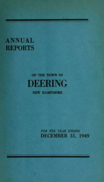 Annual report of the Town of Deering, New Hampshire 1949_cover