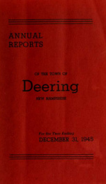 Annual report of the Town of Deering, New Hampshire 1945_cover