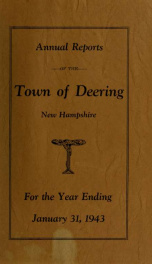 Annual report of the Town of Deering, New Hampshire 1943_cover