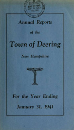 Annual report of the Town of Deering, New Hampshire 1941_cover