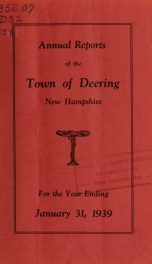 Annual report of the Town of Deering, New Hampshire 1939_cover