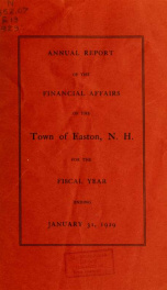 Annual report for the Town of Easton, New Hampshire 1929_cover