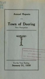 Annual report of the Town of Deering, New Hampshire 1938_cover