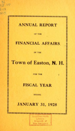 Annual report for the Town of Easton, New Hampshire 1928_cover