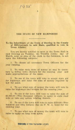 Annual report of the Town of Deering, New Hampshire 1935_cover