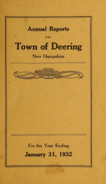 Annual report of the Town of Deering, New Hampshire 1932_cover