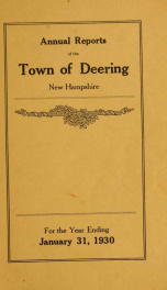 Annual report of the Town of Deering, New Hampshire 1930_cover