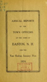 Annual report for the Town of Easton, New Hampshire 1924_cover