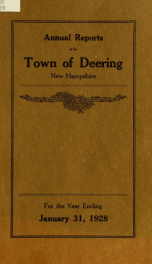 Annual report of the Town of Deering, New Hampshire 1928_cover