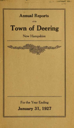 Annual report of the Town of Deering, New Hampshire 1927_cover