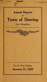 Annual report of the Town of Deering, New Hampshire 1926_cover