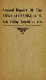 Annual report of the Town of Deering, New Hampshire 1922_cover