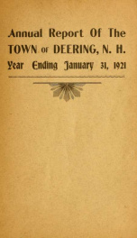 Annual report of the Town of Deering, New Hampshire 1921_cover