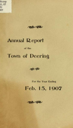 Annual report of the Town of Deering, New Hampshire 1907_cover