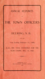 Annual report of the Town of Deering, New Hampshire 1906_cover