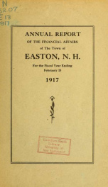 Annual report for the Town of Easton, New Hampshire 1917_cover