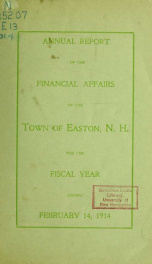 Annual report for the Town of Easton, New Hampshire 1914_cover
