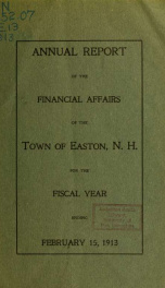 Annual report for the Town of Easton, New Hampshire 1913_cover