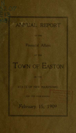 Annual report for the Town of Easton, New Hampshire 1909_cover