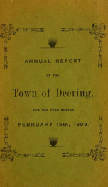Annual report of the Town of Deering, New Hampshire 1903_cover