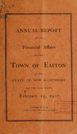 Annual report for the Town of Easton, New Hampshire 1907_cover