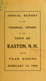 Annual report for the Town of Easton, New Hampshire 1905_cover