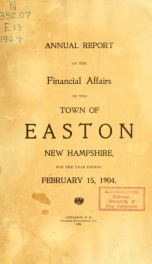 Annual report for the Town of Easton, New Hampshire 1904_cover