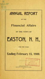 Annual report for the Town of Easton, New Hampshire 1900_cover