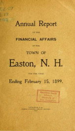 Annual report for the Town of Easton, New Hampshire 1899_cover