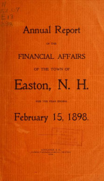 Annual report for the Town of Easton, New Hampshire 1898_cover