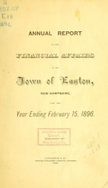 Annual report for the Town of Easton, New Hampshire 1896_cover