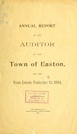 Annual report for the Town of Easton, New Hampshire 1894_cover