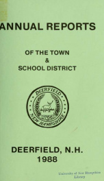 Annual reports of the Town of Deerfield, New Hampshire 1988_cover