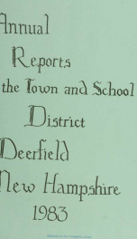 Annual reports of the Town of Deerfield, New Hampshire 1983_cover