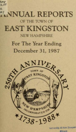 Annual reports of the Town of East Kingston, New Hampshire 1987_cover