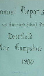 Annual reports of the Town of Deerfield, New Hampshire 1980_cover