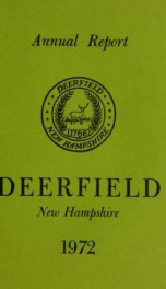 Annual reports of the Town of Deerfield, New Hampshire 1972_cover