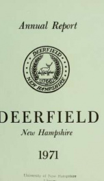 Annual reports of the Town of Deerfield, New Hampshire 1971_cover