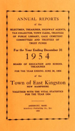 Annual reports of the Town of East Kingston, New Hampshire 1954_cover