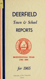 Annual reports of the Town of Deerfield, New Hampshire 1965_cover